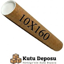 Kutu Deposu 10X160 cm Kapaklı Silindir Postüp Rulo Gönderi Kutusu (5 Adet)