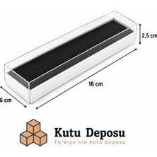 Kutu Deposu 6X16X2,5 cm Asetat Kapaklı Tespih ve Takı Kutusu-Beyaz (Demonte) (50 Adet)