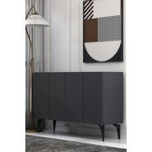 Dekortis Home Dekor KA120A1AG Sadem Konsol ve Tv Sehpası, Ünitesi Antrasit-Gümüş