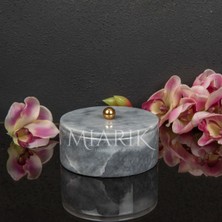 Miarik Design Dekoratif Mermer Pirinç Kulplu Dekoratif Kutu
