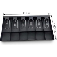 Saypos Full Metal Çekmece Içi Para Düzenleyici 6 Kağıt Para 6 Bozuk Para Bölmeli 46X24,5X4CM