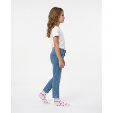 Socksbull Coquette Tarzı Yazı Nakışlı Pamuklu Beyaz Kadın-Genç Kız-Çocuk Kolej Çorabı