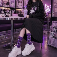 Socksbull Y2K Kawaii Korean Style Gotik Karakter Desenli Pamuklu Genç Kız-Çocuk Kolej Çorabı