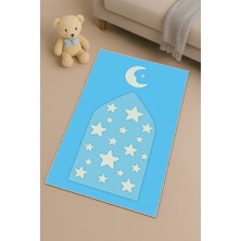 Viva Home Mavi Hilal Yıldız Unisex Çocuk Seccadesi CS21