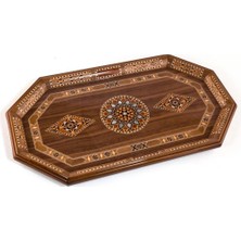 Helena Wood Art Tiryaki Bombe Orta Tepsı (48X28X3 Cm)
