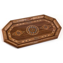 Helena Wood Art Tiryaki Bombe Orta Tepsı (48X28X3 Cm)