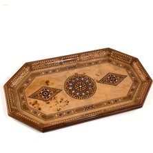 Helena Wood Art Tiryaki Bombe Orta Tepsı (48X28X3 Cm)