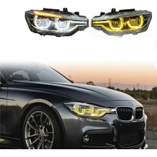 Bmw F30 Halogen Uyumlu Lci Dizayn Far Sarı-Beyaz Gündüz LED