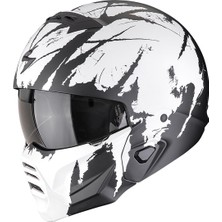 Scorpion Exo Combat 2 Maruder Modüler Motosiklet Kaskı Mat Siyah  Beyaz