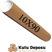 Kutu Deposu 10X90 cm Kapaklı Silindir Postüp Rulo Gönderi Kutusu (5 Adet)