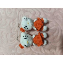 Patron Amigurimi El Örgüsü Helle Kitty Anahtarlık