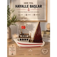 Seymen Bıçakçılık Dekoratif Ahşap Balıkçı Teknesi – El Yapımı Deniz Temalı Masa Üstü Süs | 21X16 cm