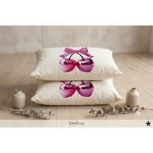 Erca Home Tekstil Ürünleri Boncuk Elyaf Dolgulu Fermuarlı 2 Adet Dekoratif Kırlent 30X45