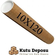 Kutu Deposu 10X120 cm Kapaklı Silindir Postüp Rulo Gönderi Kutusu (5 Adet)