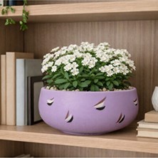 Empressco Line Çizgili Dekoratif Beton Saksı