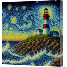 Aknca Van Gogh 8 Deniz Feneri - Çizgisiz Yan Boyamalı Defter