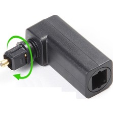 Alfais 4440 Fiber Optik Toslink M/f Dönüştürücü 90 Derece Dirsek Adaptör Siyah Renk
