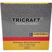 Tricraft Inox Metal Kesici Taş 115X1.0X22 mm Kırmızı 25'li Paket Orta Sertlikte Genel Amaçlı