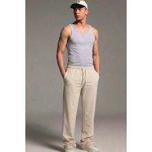 Comstar Erkek Esnek Casual Krem Baggy Pantolon
