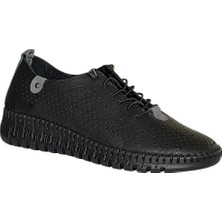 Cex 26Y NBL15 Siyah/gri Kadın Comfort Deri Ayakkabı