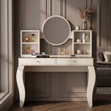 Variant Mobilya Lotus Camlı Aynalı Makyaj Masası - Krem