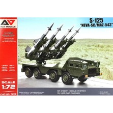 Modelsvit AAM7218 1/72 Ölçek, S-125SC MAZ-453 Mobil Hava Savunma Sistemi, Plastik Model Kiti