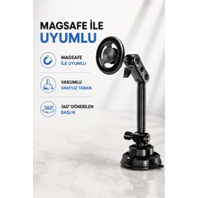 CoverZone Magsafe ile Uyumlu Araç Telefon Tutucu SJ-T13, Vakumlu Vantuz Taban, 360° Dönebilen Başlık ve Ayarlanabilir Çok Eksenli Kol ile Güvenli Sabitleme | SJ-T13