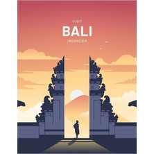Universal Bali, Endonezya Seyahat Sanatı Tablo Ahşap Poster Dekoratif