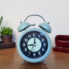 Keyfim Shop Fosforlu ve Işıklı Çalar Saat Ev Ofis Aksesuar Nostaljik Masa Saat