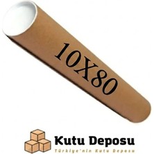 Kutu Deposu 10X80 cm Kapaklı Silindir Postüp Rulo Gönderi Kutusu (5 Adet)