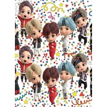 Universal Minik Tan Bts Karakterleri, Çocuklar, Kız, Erkek Çocuklar Için Tablo Ahşap Poster Dekoratif