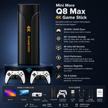Mini More Q8 Max 4K Ultra Hd Retro Oyun Konsolu - 40+ Emülatör 48.000+ Oyunlu Game Stick