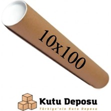Kutu Deposu 10X100 cm Kapaklı Silindir Postüp Rulo Gönderi Kutusu (5 Adet)