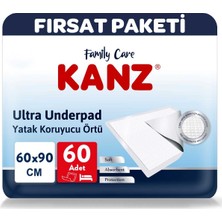 Kanz Ultra Yatak Koruyucu 60 Adet 60 x 90 cm Yıkanabilir Sıvı Geçirmez Emici Özellikte