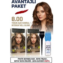 Sea Color Set Saç Boyası 8.00 Yoğun Açık Kumral 2 Li 2 Kutu+Pratik Boya Kabı