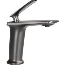 Dellora Forma Kısa Lavabo Bataryası Mat Füme