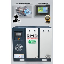 R.M.D KOMPRESÖR  50 Hp Invertörlü Vidalı Hava Kompresörü (Tek Makine) S-50V
