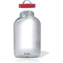 M3 Decorium Büyük Şişman Cam 8 Lt Litre Sızdırmaz Kapaklı Kulplu Turşu Baharat Sebze Meyve Reçel Salça Yoğurt Mayalama Saklama Kavanozu Kabı