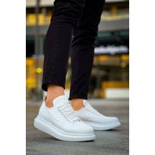 JY814 Axel Bağcıklı Cilt Erkek Günlük Sneaker Ayakkabı Cbt Beyaz