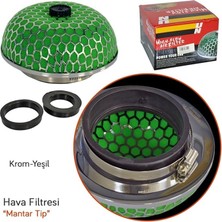 Yıldırım Store Ses & Performans Arttırıcı Açık Hava Filtresi Mantar Tip Yeşil +6 Hp Aparatlı Üniversal