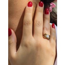 Esha Store Doğal Taş Aytaşı Doğal Taşlı Antik Model Kadın Ayarlanabillir Yüzük EUY79AY