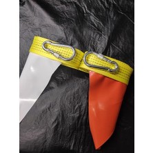 Die Grup 5 Metre Araç Çekme Halatı, 80 Gram Polyester, Çelik Vidalı Kancalar, 3 Ton Çekme Kuvveti, Renkli Güvenlik Bayrakları