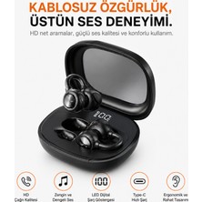 Ayers Ows Kablosuz Bluetooth Kulaklık M163, Açık Kulak Tasarım, Hd Ses Deneyimi, LED Ekranlı Şarj Kutusu, Type-C Hızlı Şarj Destekli True Wireless Earbuds