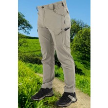 Snowmount Outdoor Trekking Taktikal Likralı Doğa Yürüyüşü Su Itici 9826 Bej Renk Pantolon