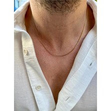 Fjellor Thandoril Gold Renk Paslanmaz Çelik Ince Burgu Zincir Erkek Kolye