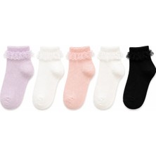 Solde Kız Çocuk 5 Çift Yazlık Tüllü Patik Çorap Seti 🧦🎀🌸