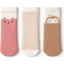 Solde Socks 3’lü Set Çocuk Pamuklu Günlük Çorap – Sevimli Figürlü & Çizgili Desenli, Yumuşak, Kaliteli