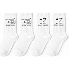 Solde Socks 2'li Çocuk Pamuklu Çorap – Eğlenceli Yazılı Desen, 2’li Set, Günlük Kullanım, Kaliteli