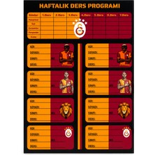 Galatasaray Lisanslı Haftalık Ders Programı ve Okul Etiketi Seti - 12'li Taraftar Okul Seti