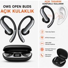 Ayers Ows Açık Kulak Bluetooth Kulaklık, Aı Akıllı Çeviri Destekli Kablosuz Kulaklık, Anc+Enc Gürültü Azaltma Teknolojisi, Bt 5.4, Dijital Göstergeli Şarj Kutulu Premium Kulaklık
